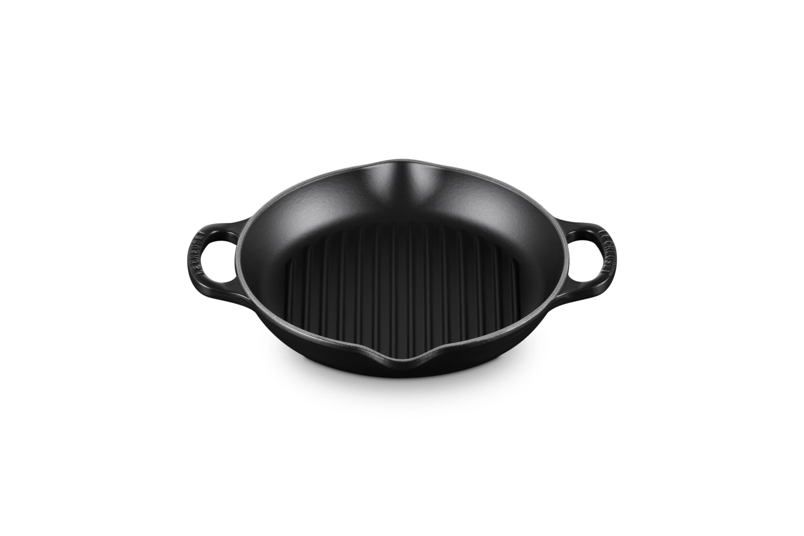 le-creuset-signature-hohe-runde-grillpfanne-aus-gusseisen-25-cm-schwarz-matt image 1