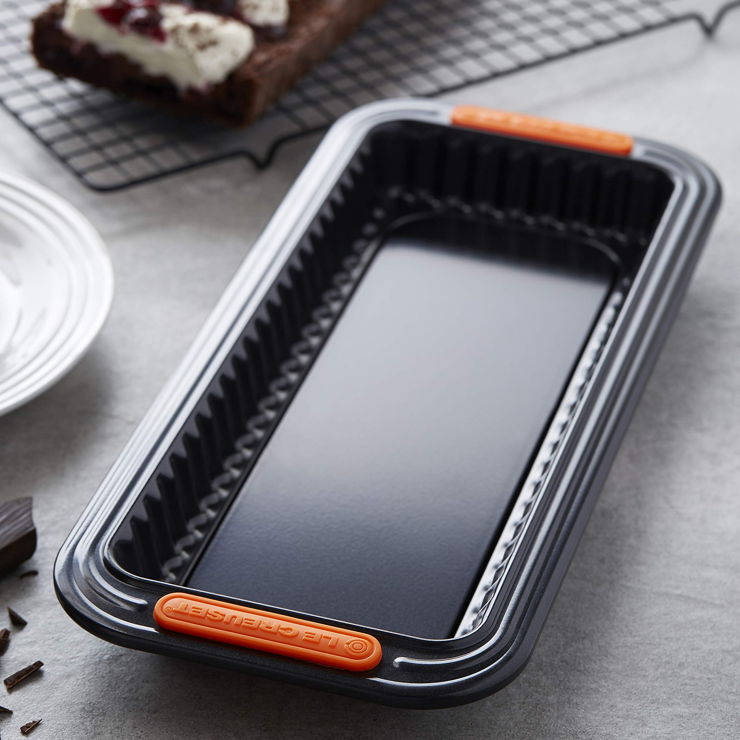 le-creuset-tarteform-rechteckig-33-x-13-cm-mit-hebeboden-karbonstahl-antihaft image 6