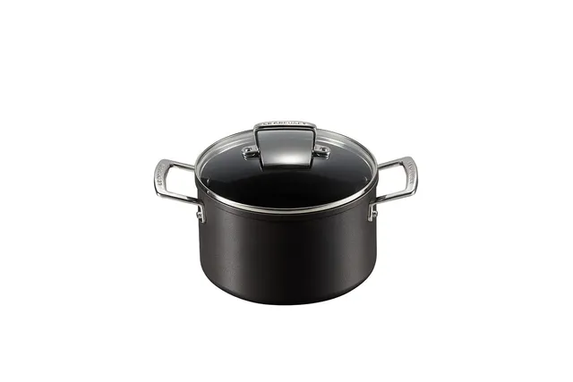 le-creuset-toughened-nonstick-pro-fleischtopf-20-cm-mit-glasdeckel-anthrazit-sil image 1
