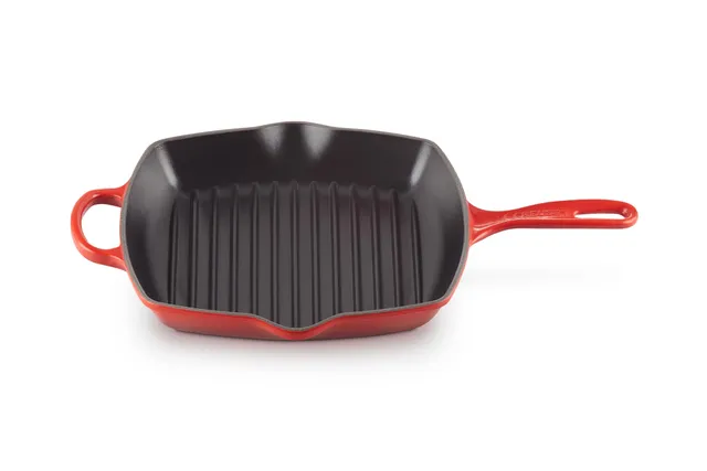 le-creuset-signature-gusseisen-grillpfanne-quadratisch-26-cm-kirschrot image 1