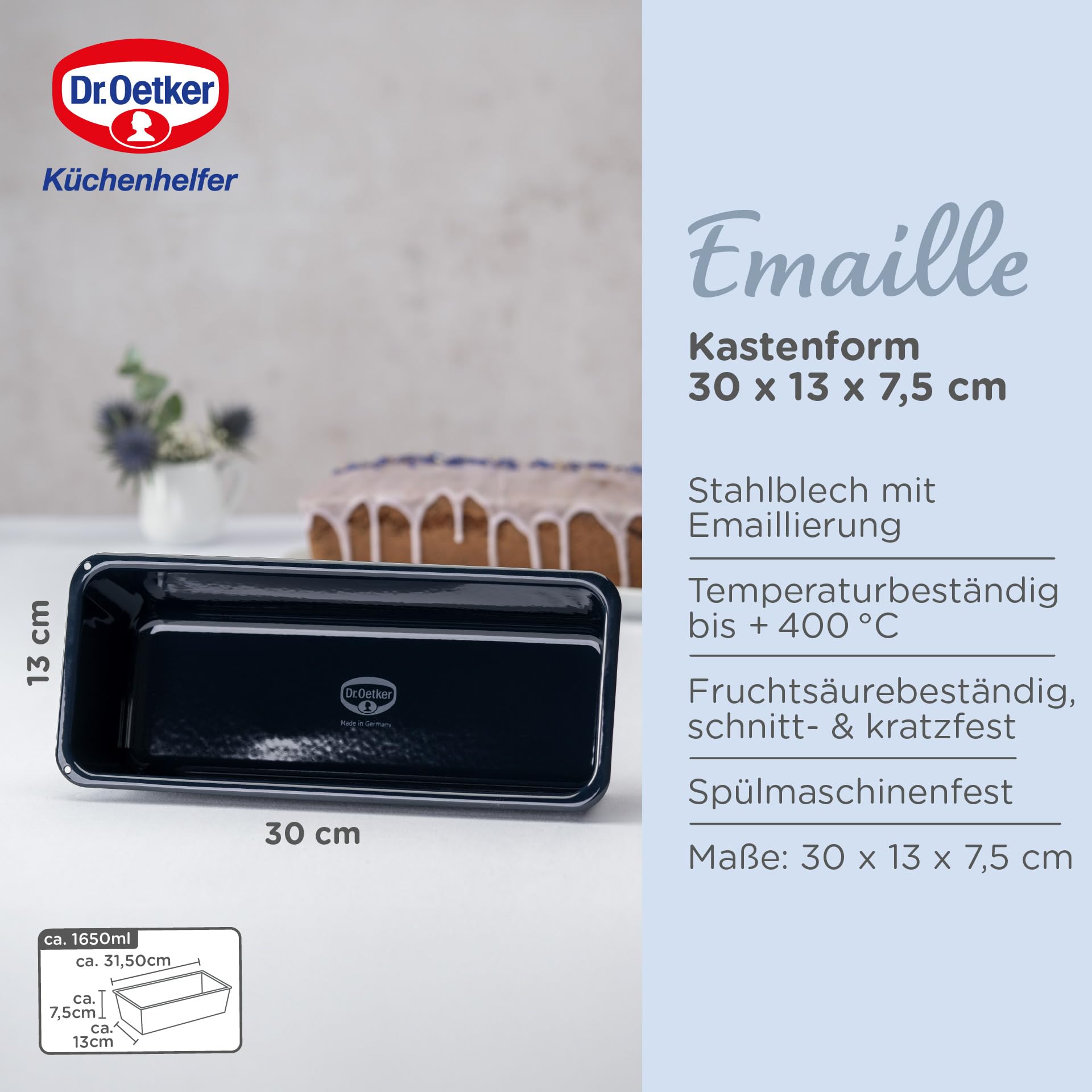 dr-oetker-back-liebe-emaille-kastenform-30-cm-dunkelblau image 4