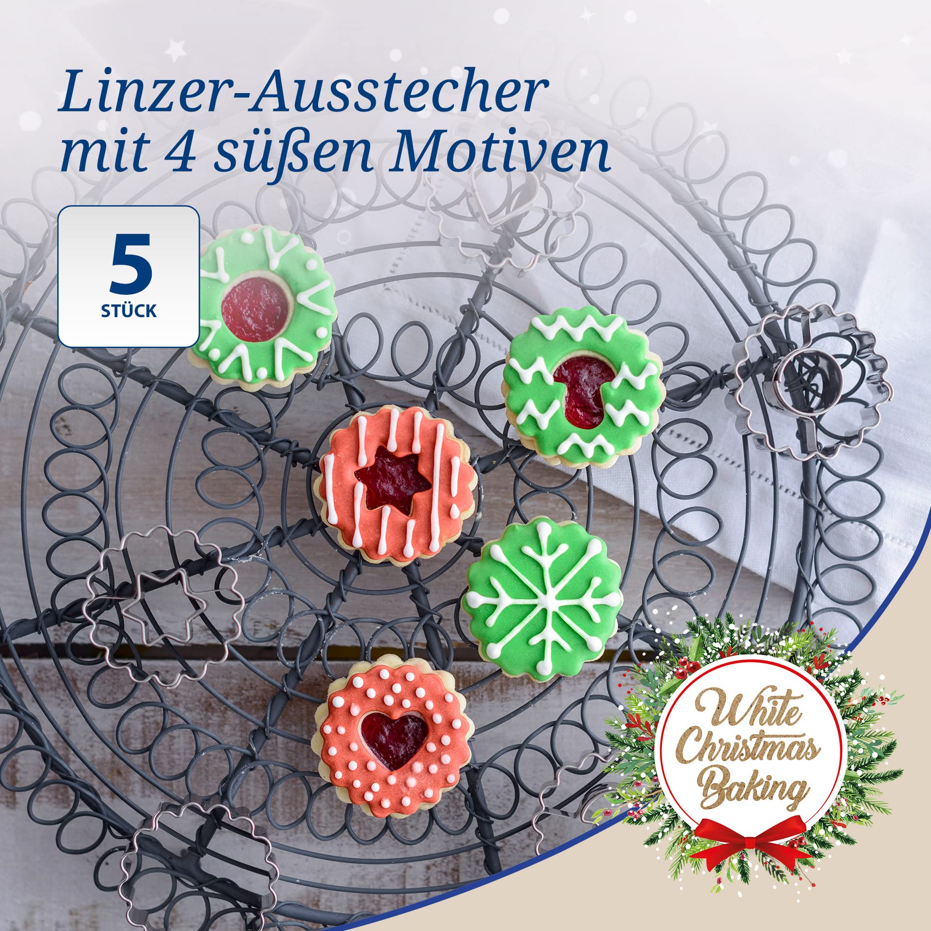 dr-oetker-white-christmas-baking-pl-tzchen-ausstecher-linzer-5er-set-ausstechfor image 3