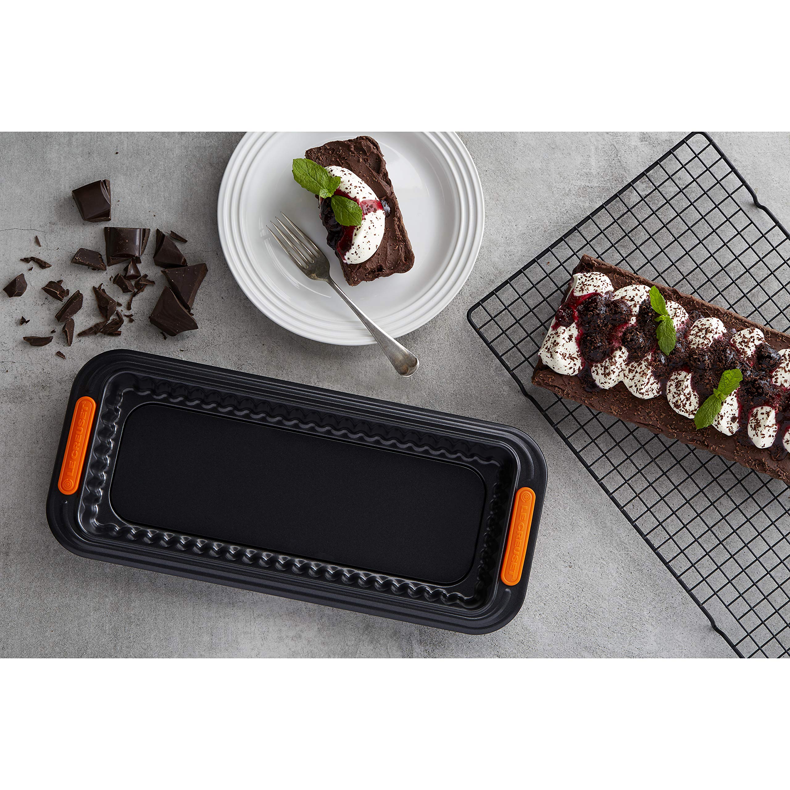 le-creuset-tarteform-rechteckig-33-x-13-cm-mit-hebeboden-karbonstahl-antihaft image 3