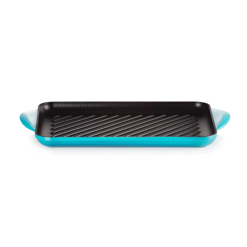 le-creuset-rechteckige-grillplatte-32-cm-gusseisen-karibik-grillpfanne-f-r-induk image 1