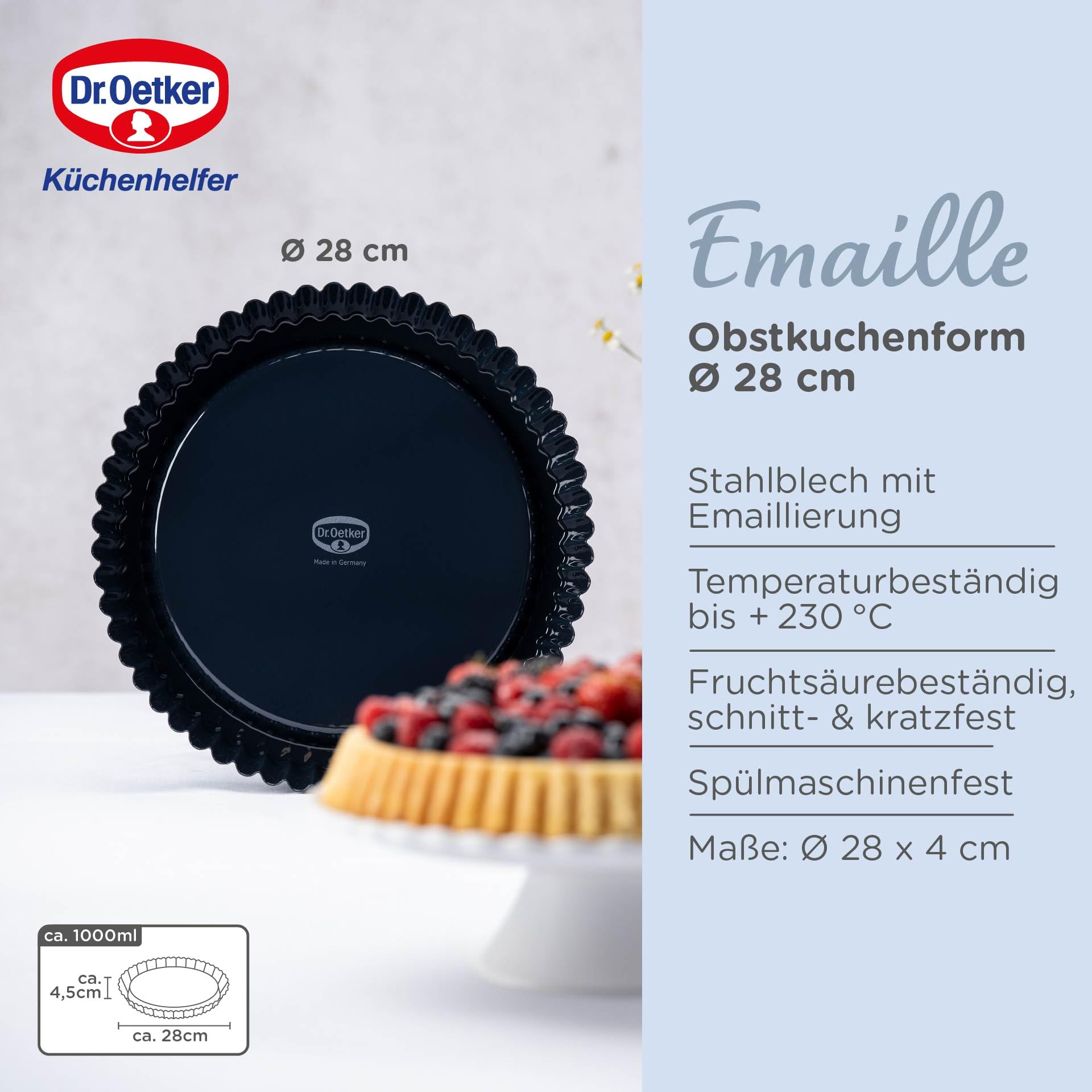 dr-oetker-back-liebe-obstkuchenform-28-cm-emaille-tortenbodenform-dunkelblau image 2