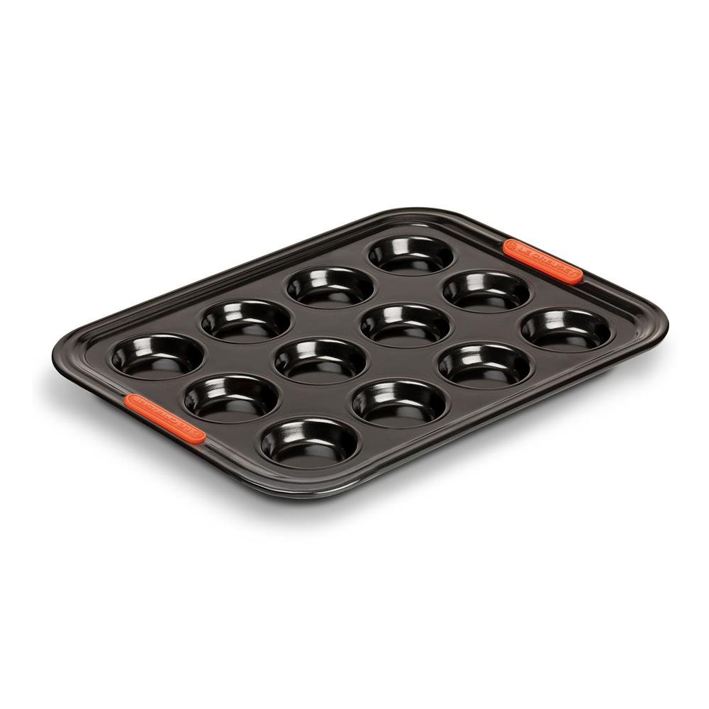 le-creuset-madeleine-form-antihaft-f-r-12-st-ck-karbonstahl-anthrazit-orange image 8