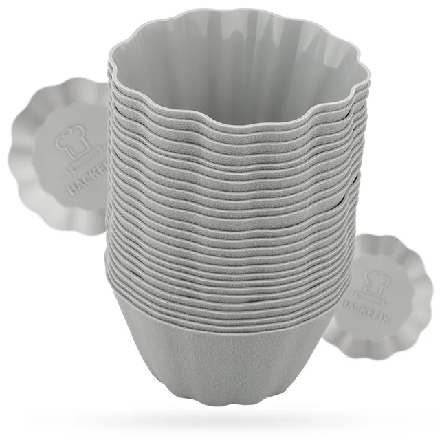 backefix-silikon-muffincups-24-st-ck-grau-muffinformen image 1
