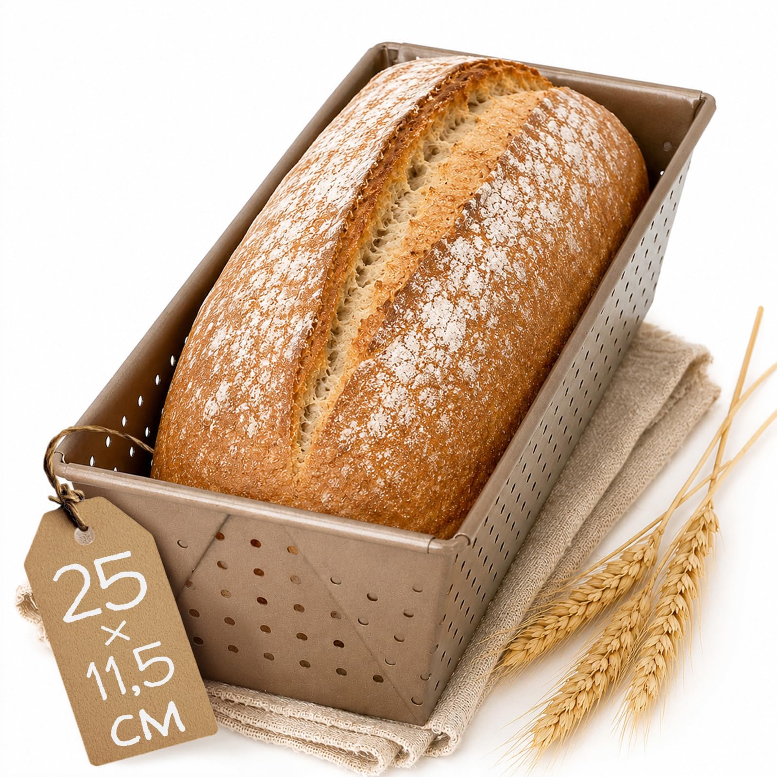 birkmann-laib-seele-brotbackform-25-cm-perforiert-karbonstahl-bronze image 1