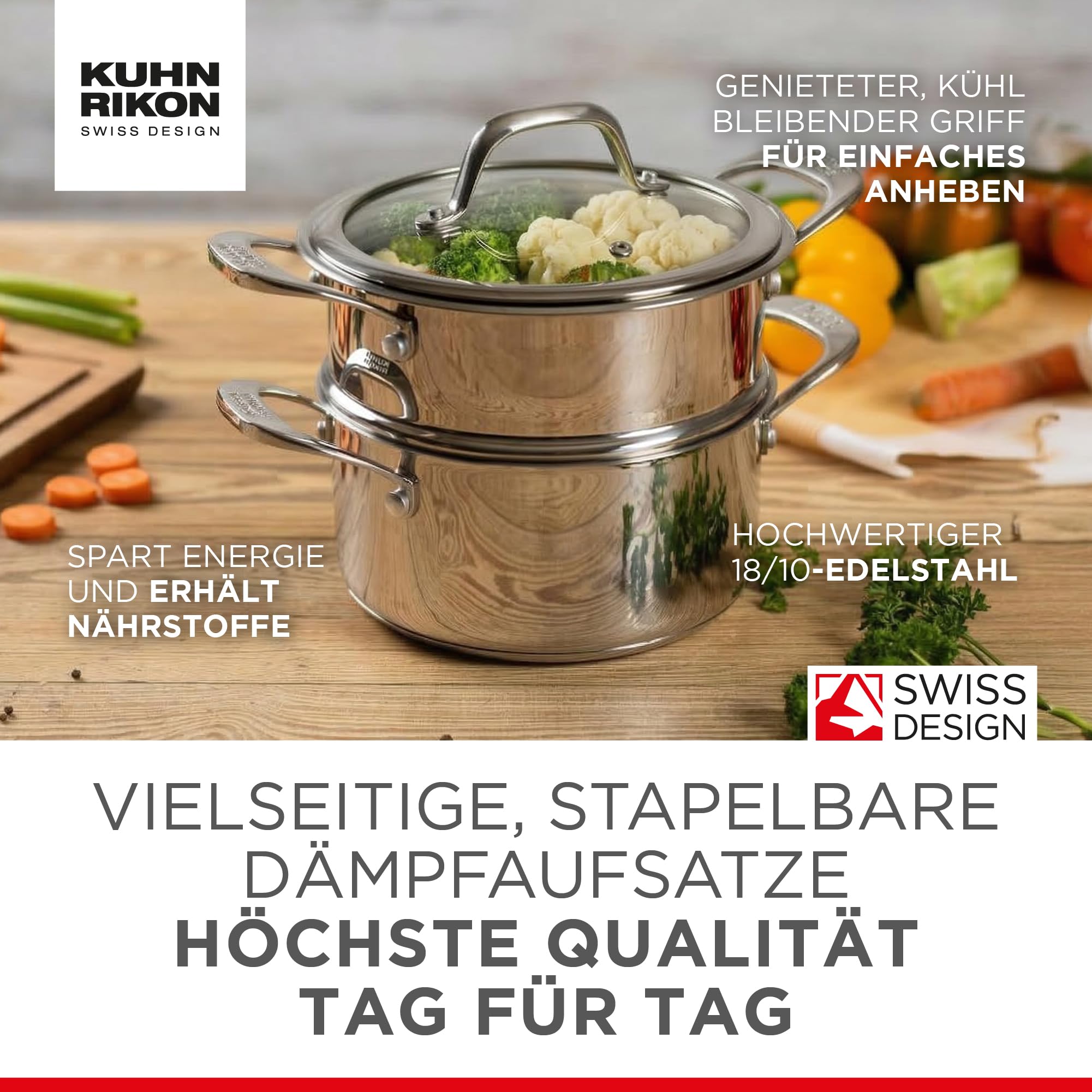 kuhn-rikon-allround-dampfgarer-edelstahl-18-cm-stapelbar image 2