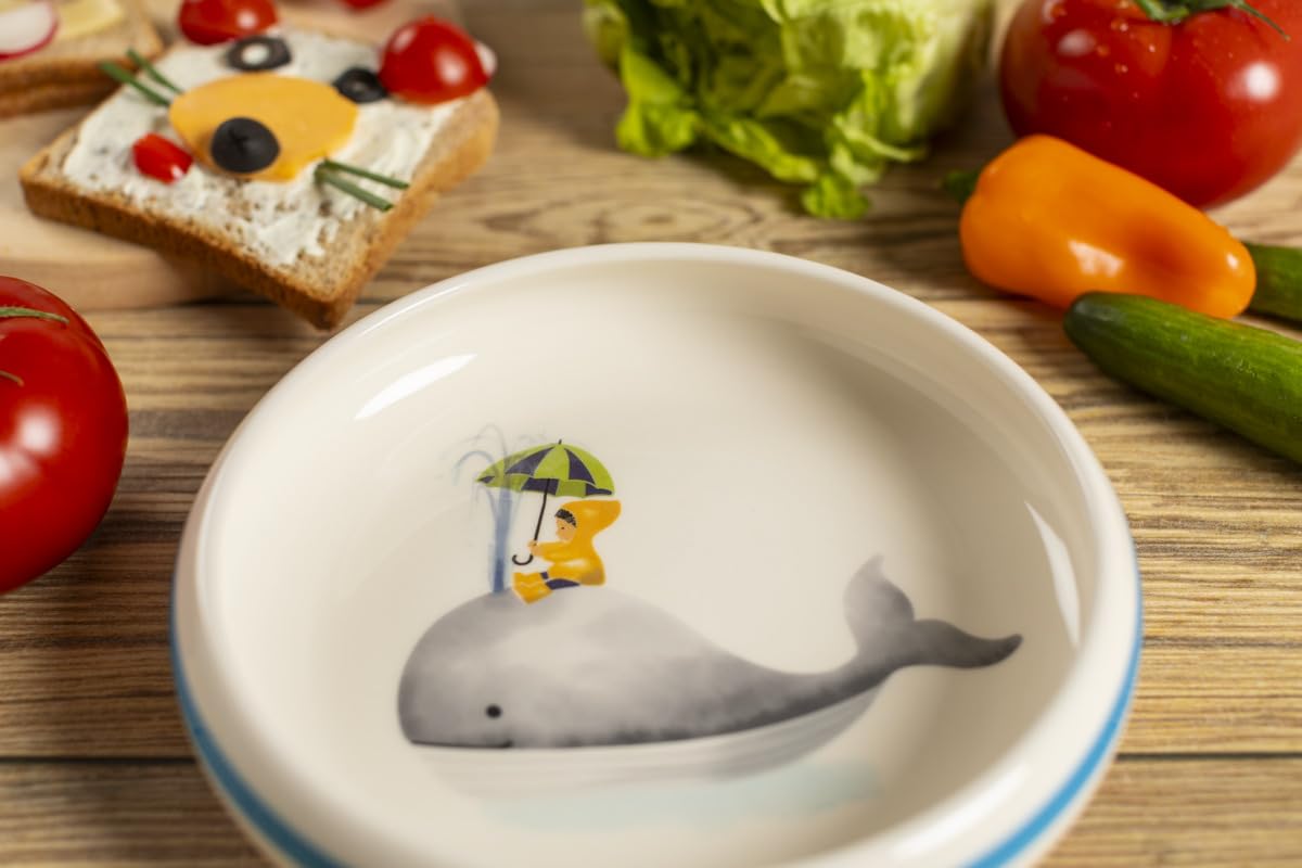 kuhn-rikon-kinderteller-walfisch-handbemalter-keramik-teller-18-cm image 3