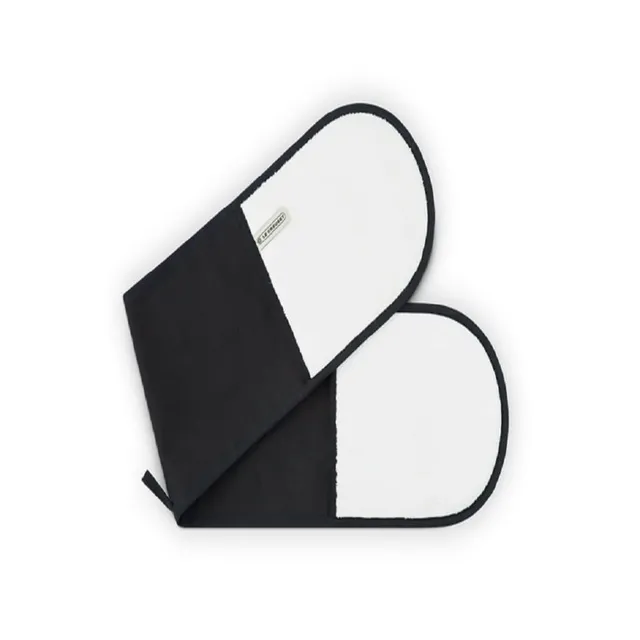 le-creuset-doppel-handschuh-mit-schlaufe-ofenhandschuh-baumwoll-canvas-schwarz-e image 1
