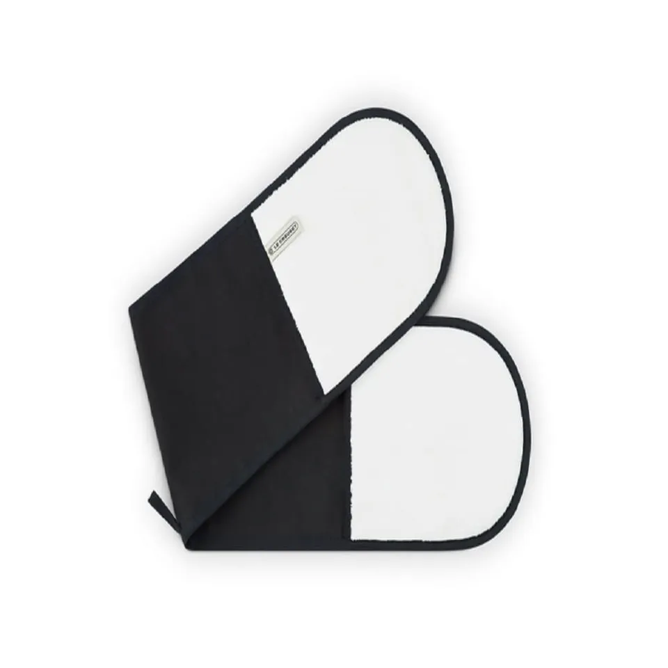 le-creuset-doppel-handschuh-mit-schlaufe-ofenhandschuh-baumwoll-canvas-schwarz-e image 1