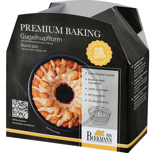 birkmann-premium-baking-gugelhupfform-16-cm-karbonstahl-mini-gugelhupf-mit-antih image 1