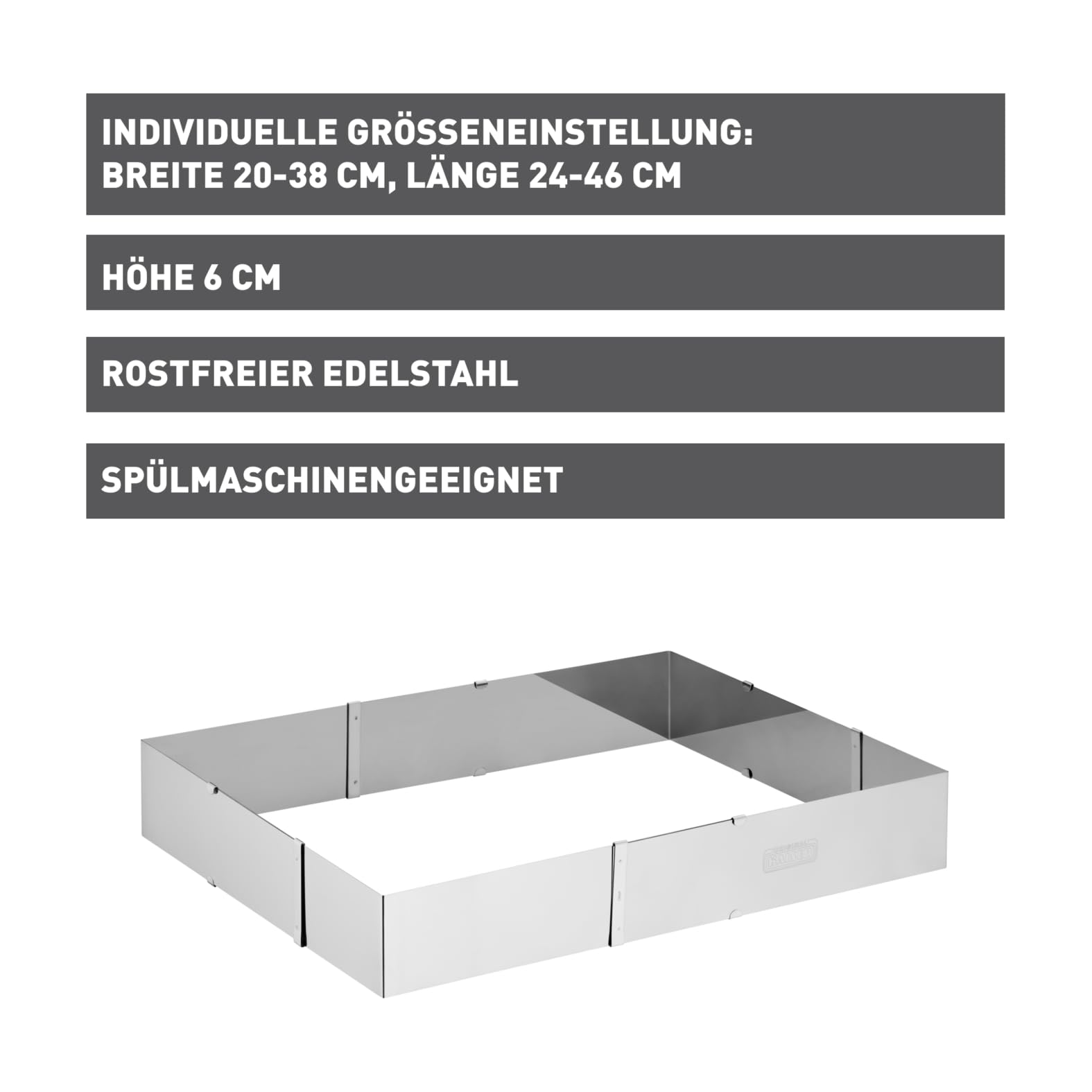 original-kaiser-backrahmen-verstellbar-24-46-x-20-38-x-6-cm-edelstahl-rostfrei image 2
