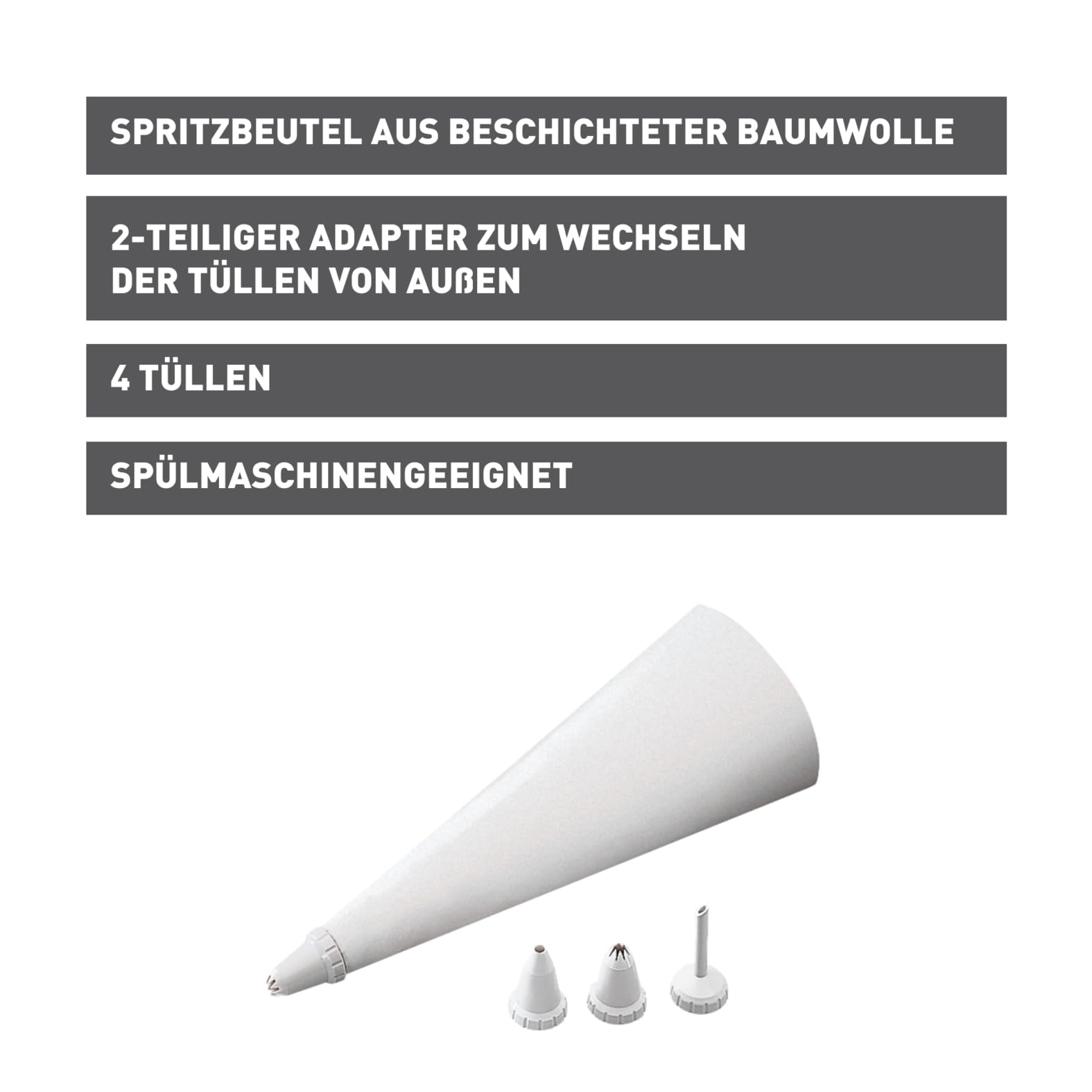 original-kaiser-classic-spritzbeutel-set-6-teilig-30-cm-wiederverwendbar-mit-4-t image 2