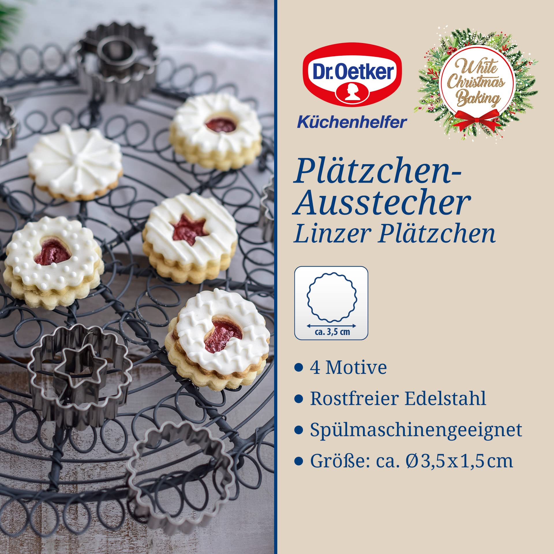 dr-oetker-white-christmas-baking-pl-tzchen-ausstecher-linzer-5er-set-ausstechfor image 2