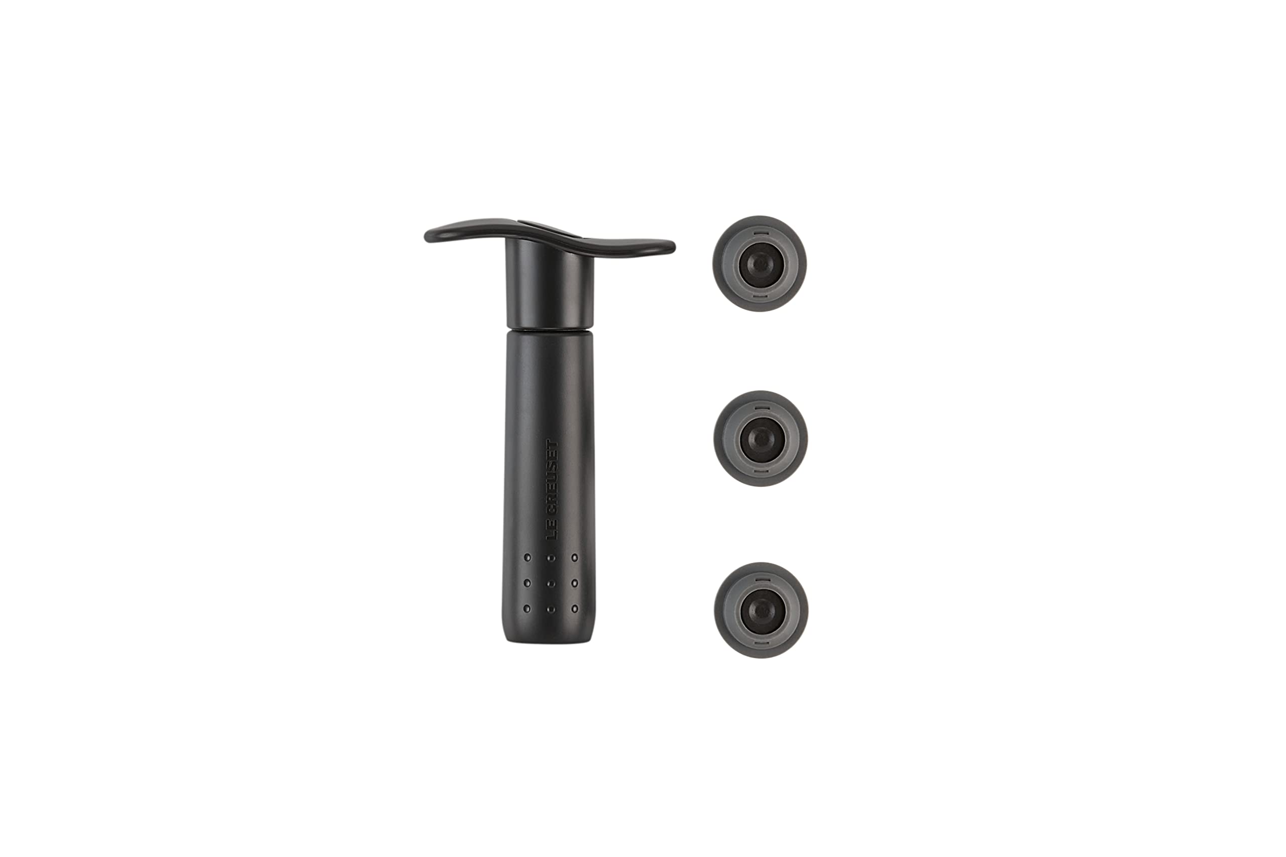 le-creuset-weinpumpen-set-wa-137-schwarz-matt-mit-3-verschl-ssen image 1