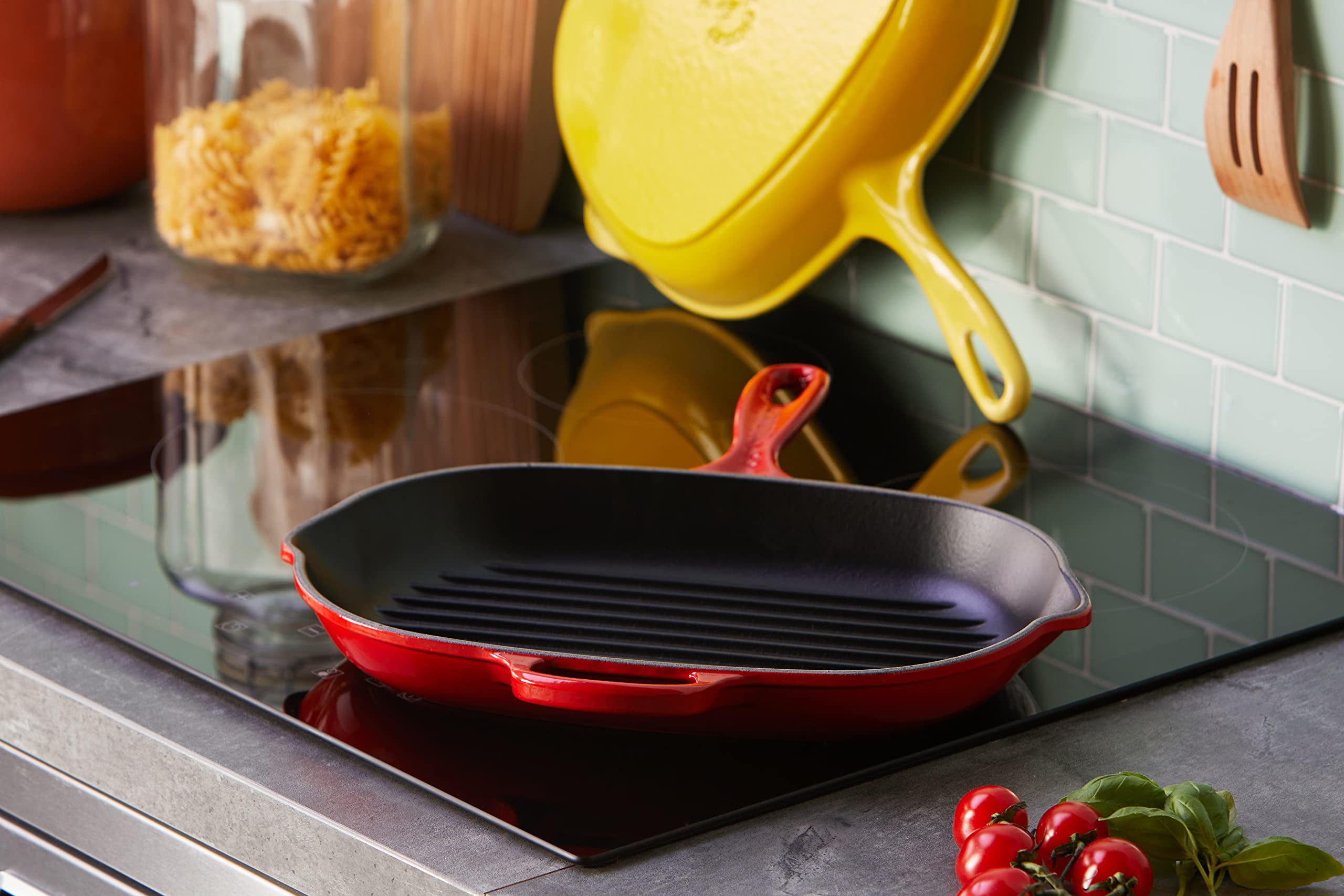 le-creuset-signature-ovale-grillpfanne-gusseisen-32-cm-kirschrot image 2