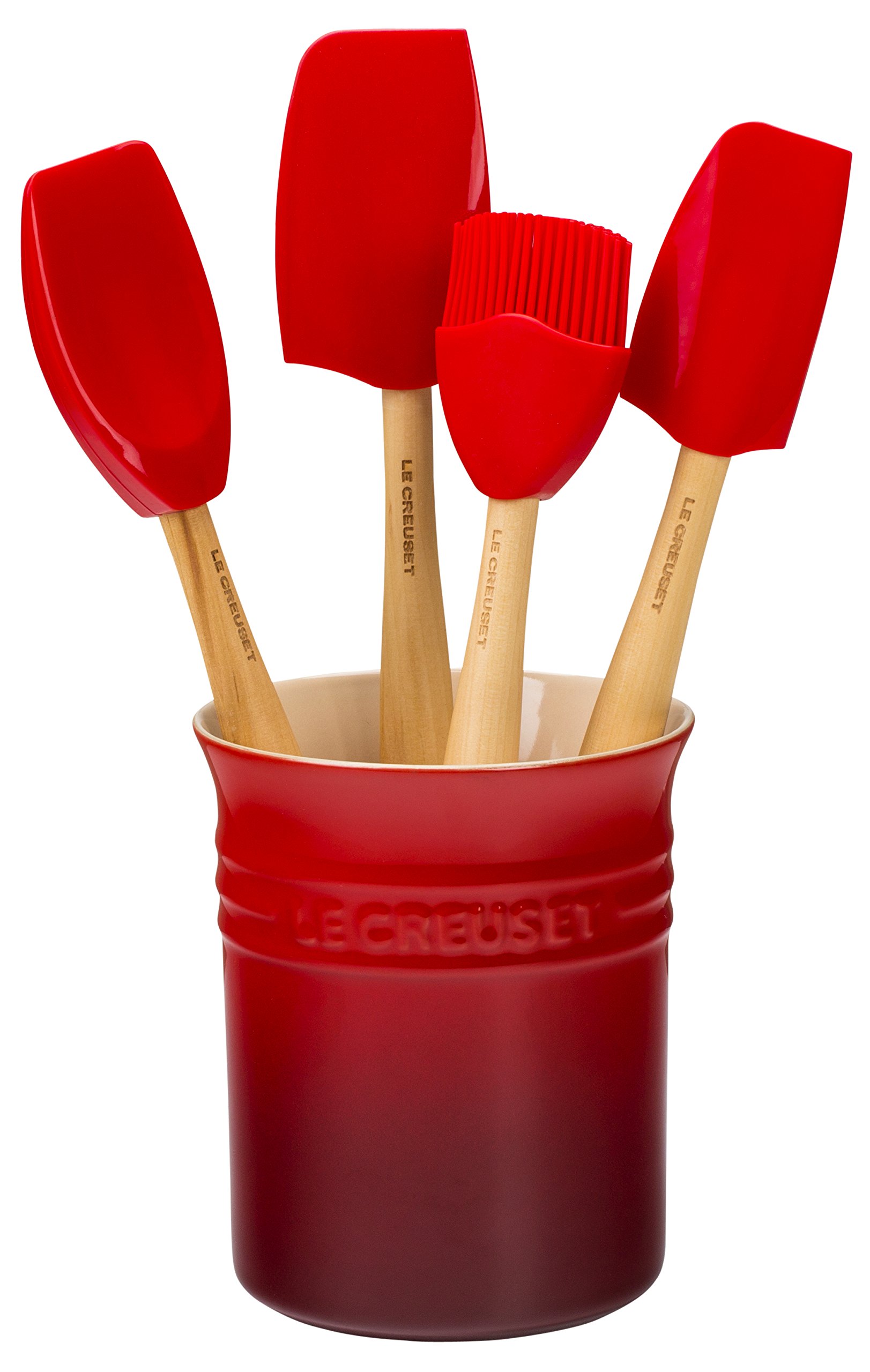 le-creuset-classic-kochkellen-set-5tlg-craft-1-1-l-steinzeug-utensilienhalter-si image 1