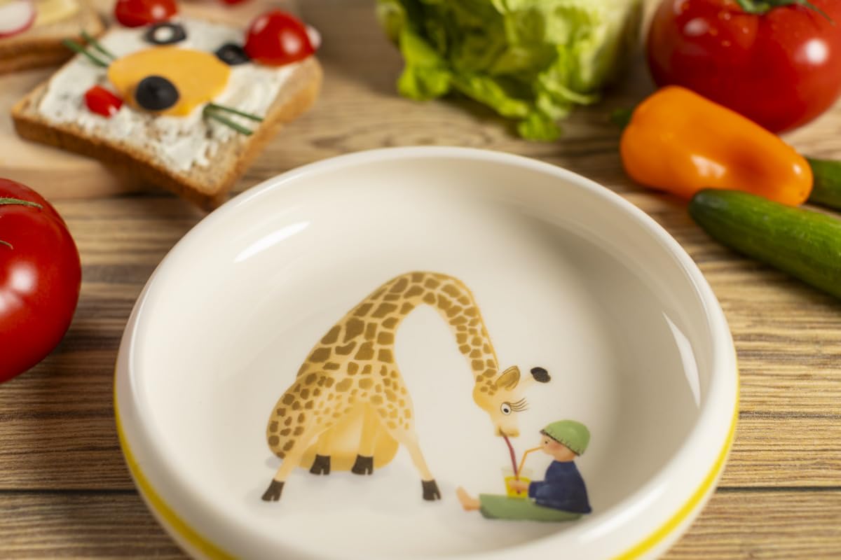 kuhn-rikon-kinderteller-giraffe-handbemalter-keramik-teller-18-cm image 3