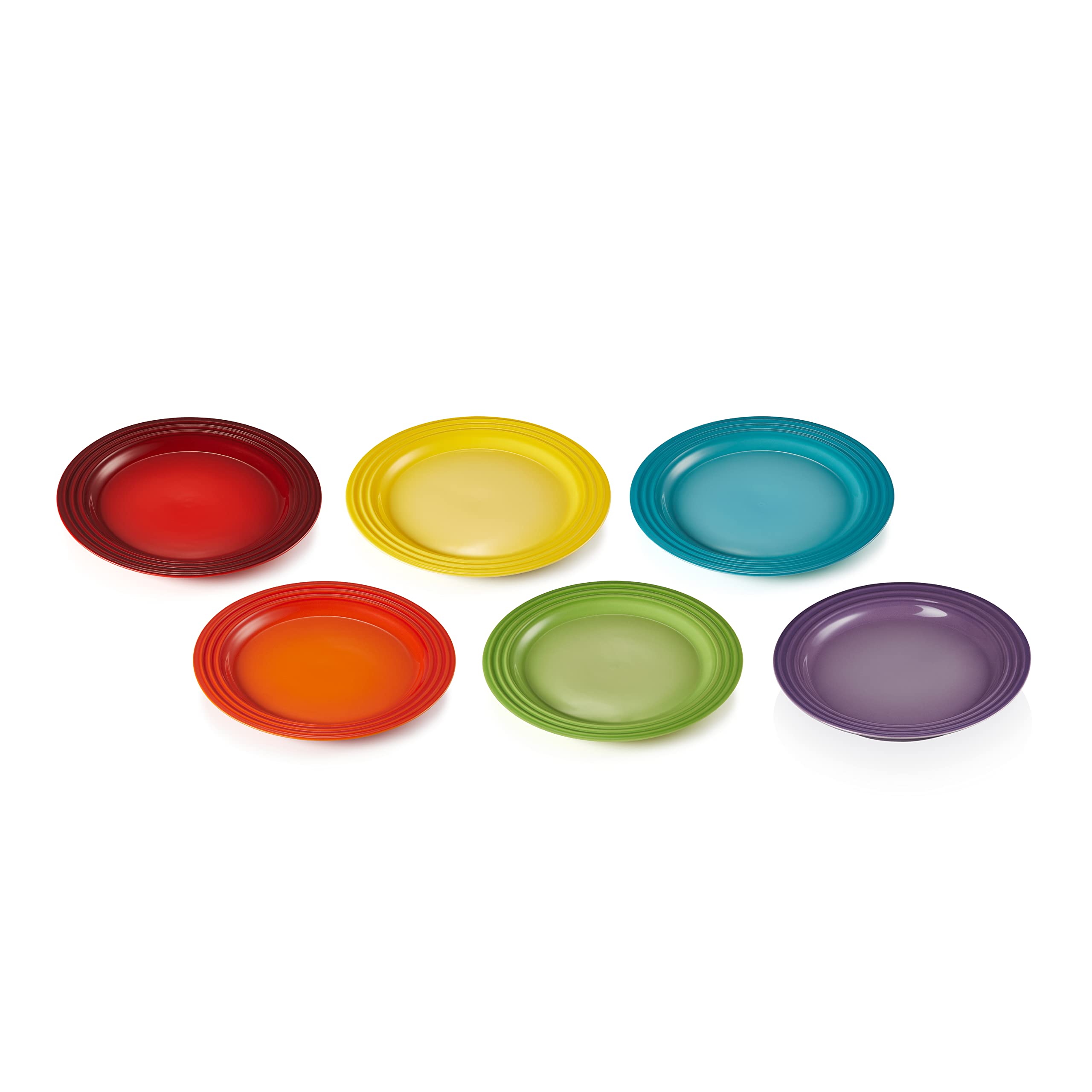le-creuset-6er-set-fr-hst-cksteller-steinzeug-22-cm-regenbogen image 2