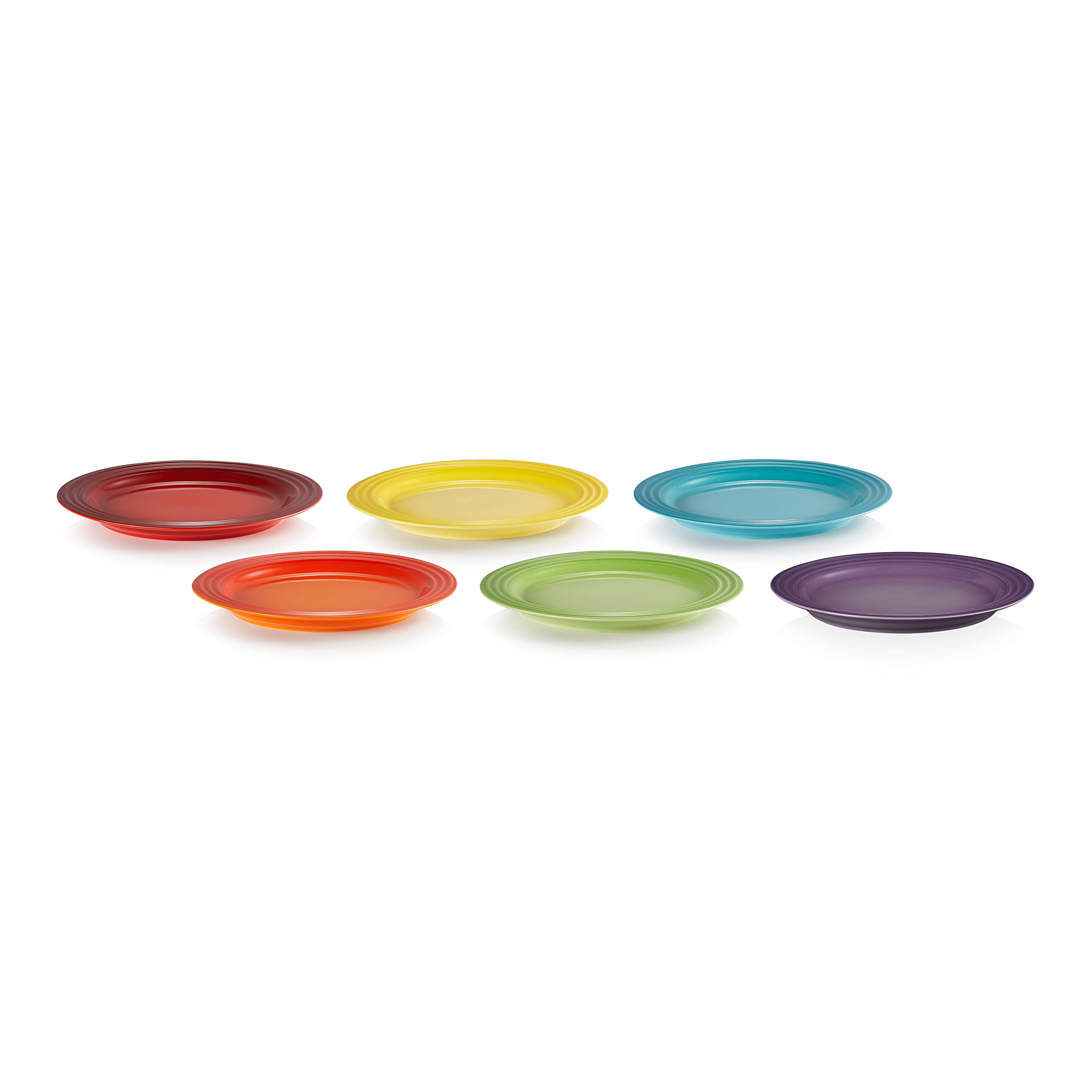 le-creuset-6er-set-fr-hst-cksteller-steinzeug-22-cm-regenbogen image 1
