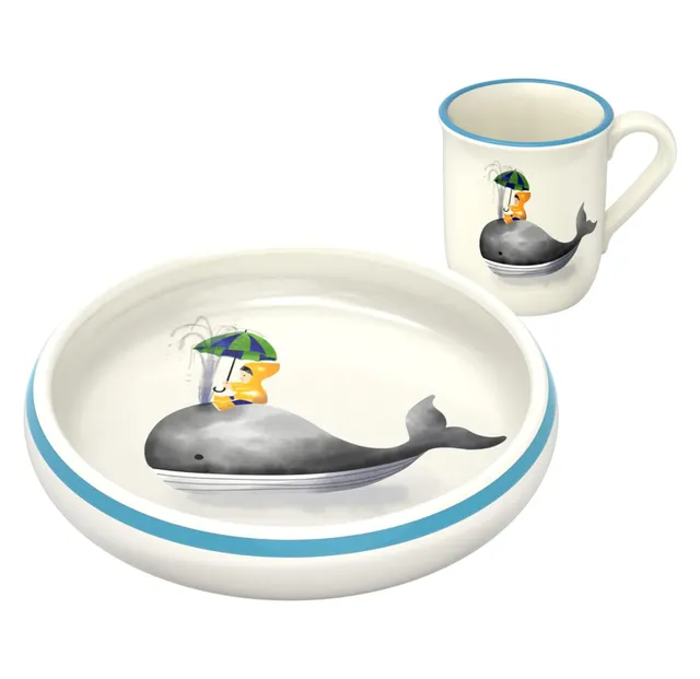 kuhn-rikon-kindergeschirr-set-keramik-wal-2-teilig-teller-tasse image 1