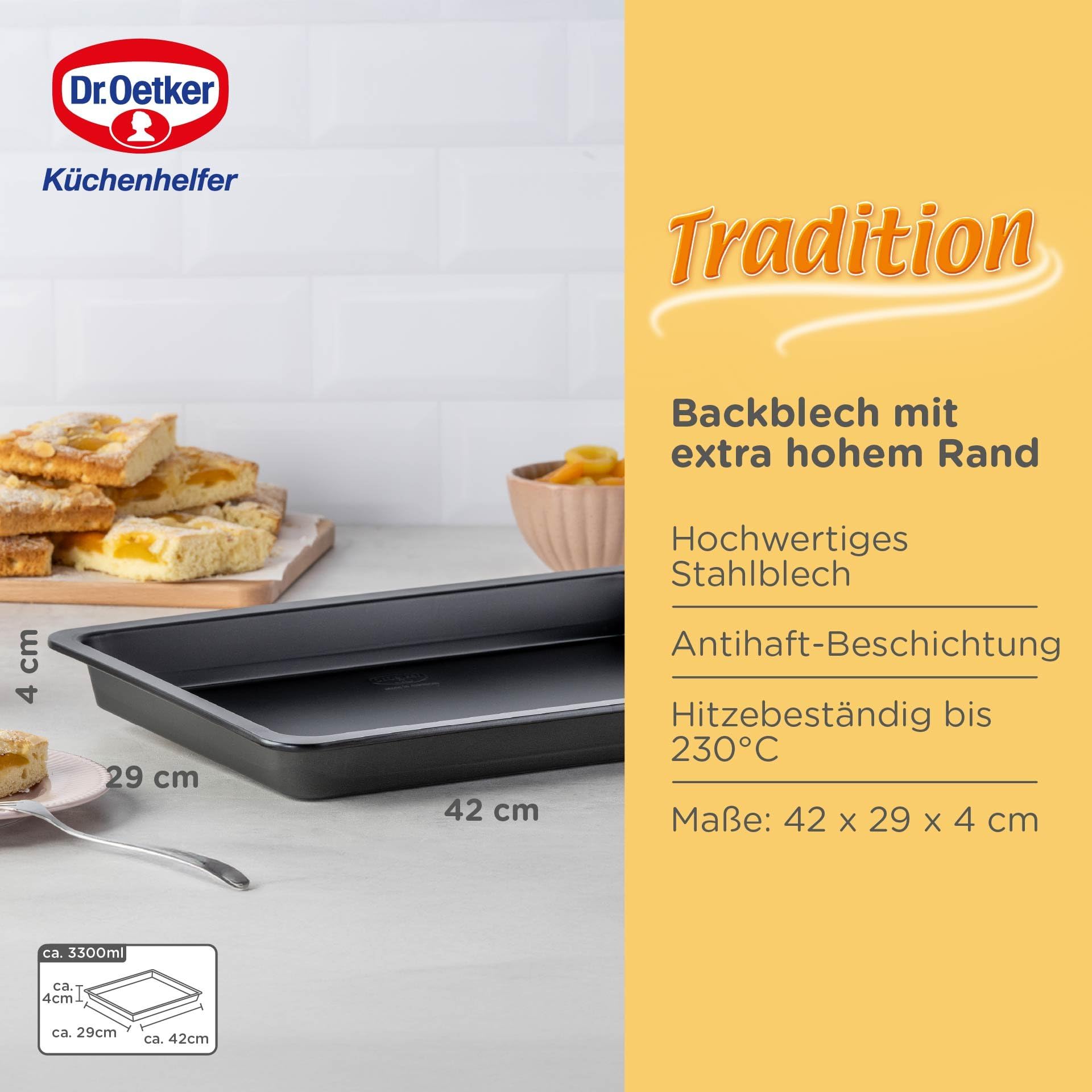 dr-oetker-backblech-mit-extra-hohem-rand-42-x-29-x-4-cm-antihaft-stahlblech image 3