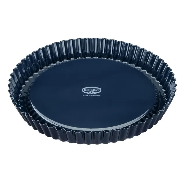 dr-oetker-back-liebe-obstkuchenform-28-cm-emaille-tortenbodenform-dunkelblau image 1