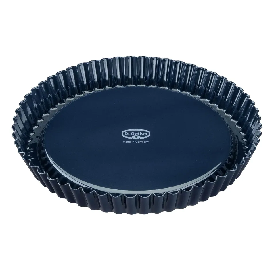 dr-oetker-back-liebe-obstkuchenform-28-cm-emaille-tortenbodenform-dunkelblau image 1