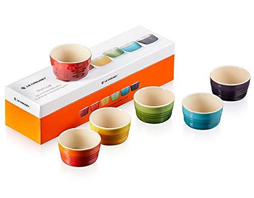 le-creuset-mini-f-rmchen-set-6-teilig-steinzeug-100-ml-regenbogen image 3