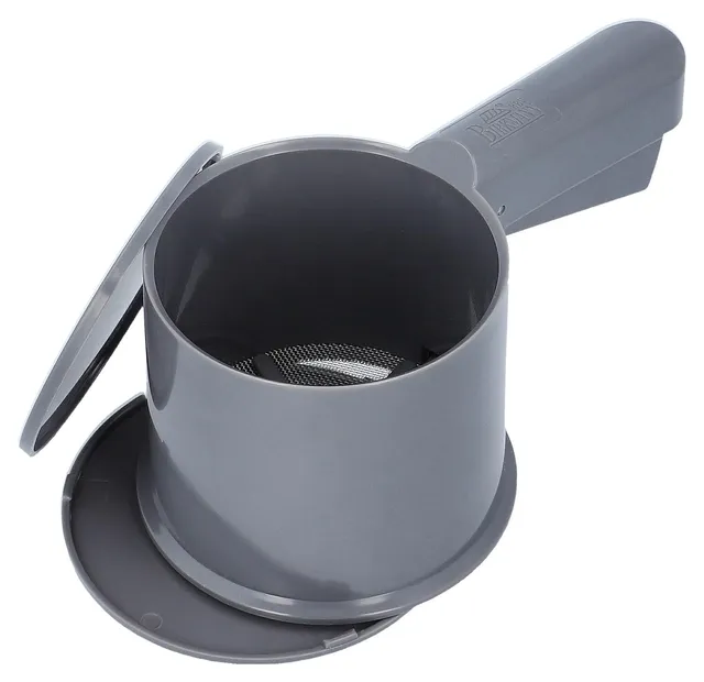 rbv-birkmann-easy-baking-mehlsieb-mit-deckel-10-cm-dunkelgrau-kunststoff image 1
