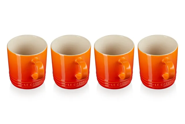 le-creuset-4er-set-becher-aus-steinzeug-350-ml-ofenrot image 1