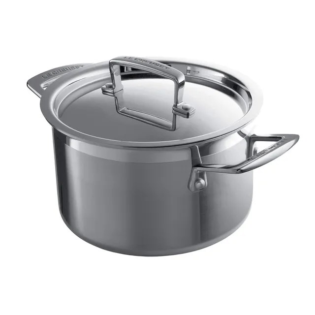 le-creuset-3-ply-edelstahl-fleischtopf-18-cm-2-3-l-mit-deckel-silber image 1
