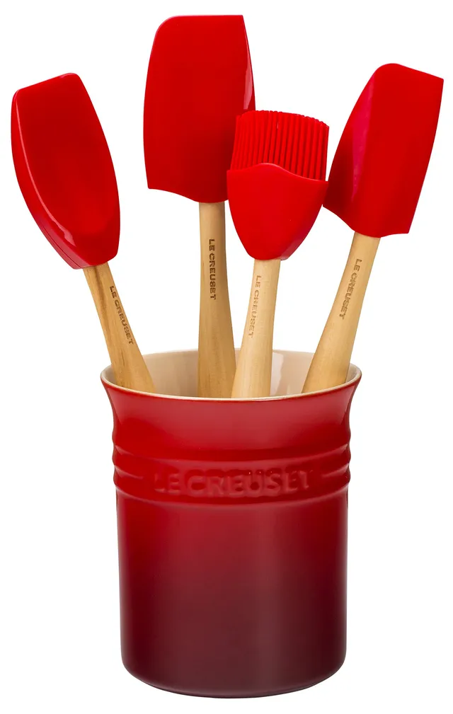 le-creuset-classic-kochkellen-set-5tlg-craft-1-1-l-steinzeug-utensilienhalter-si image 1
