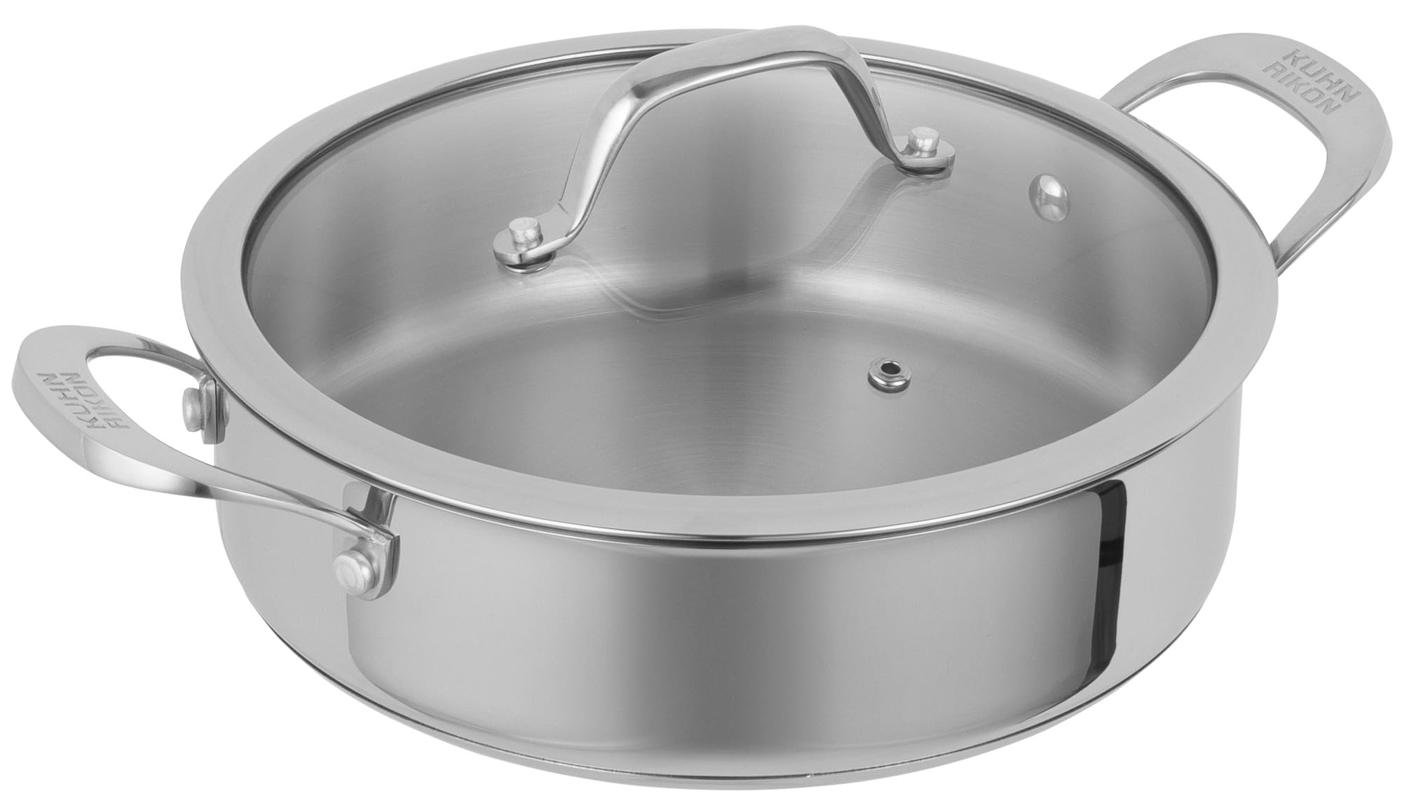 kuhn-rikon-allround-flache-kasserolle-24-cm-3-l-edelstahl-kochtopf-mit-glasdecke image 1